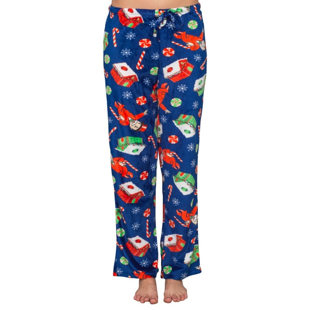 NWT Monopoly Christmas Holiday Velour Fleece Pajama PJ Jammies Pants Medium M